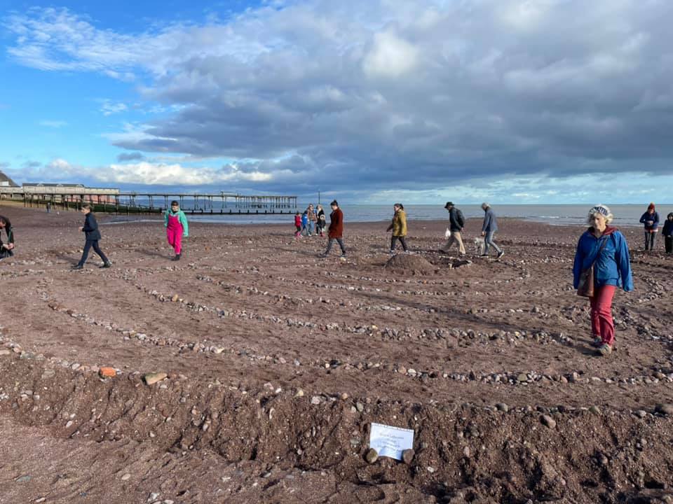 Beach labyrinth reflections