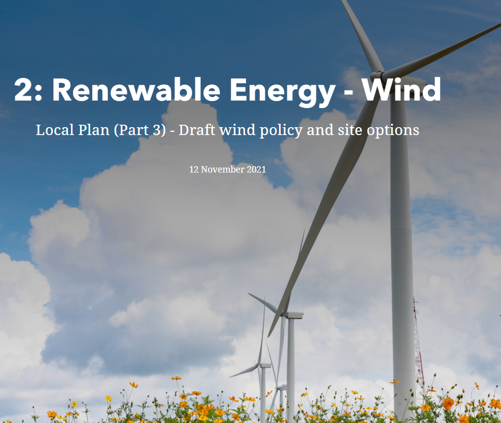 Responding to part 3 of the local plan consultation- sites for renewable energy